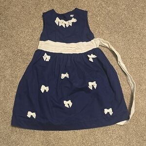 Hartstrings blue and white bow dress sz 6
